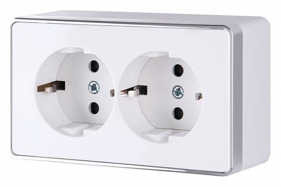 Розетка двойная с заземлением werkel gallant (белая) w5072101