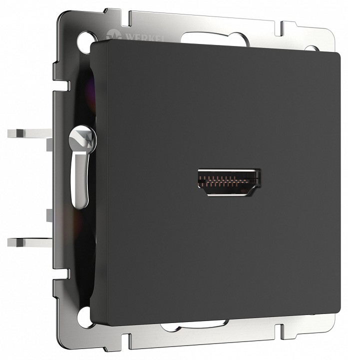 Розетка hdmi без рамки werkel черный матовый w1186008