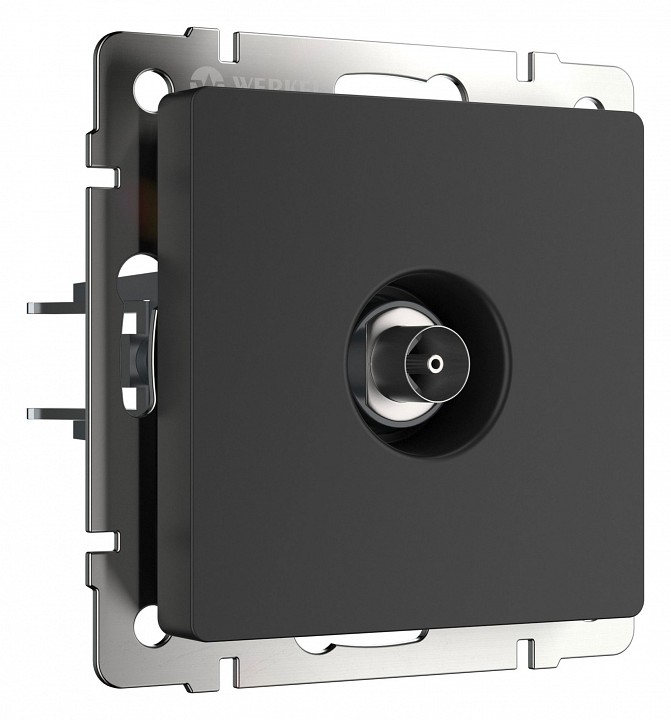 Тв-розетка оконечная без рамки werkel черный матовый w1183008