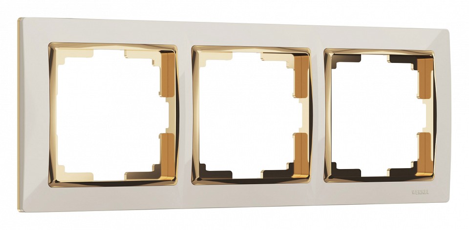 Рамка на 3 поста werkel snabb (слоновая кость/золото) w0031932