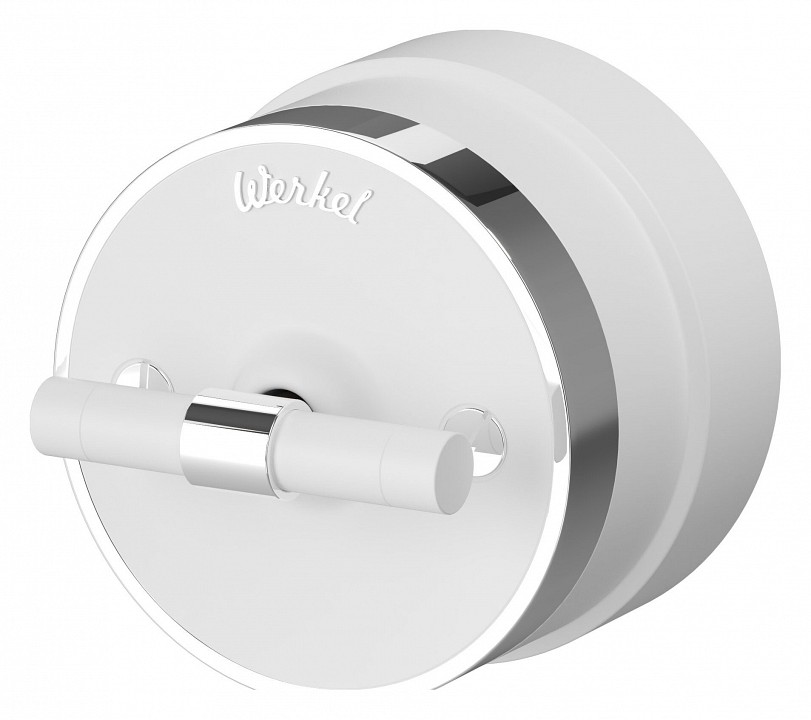 Выключатель одноклавишный с корпусом werkel vintage (белый матовый/хром) w5812050