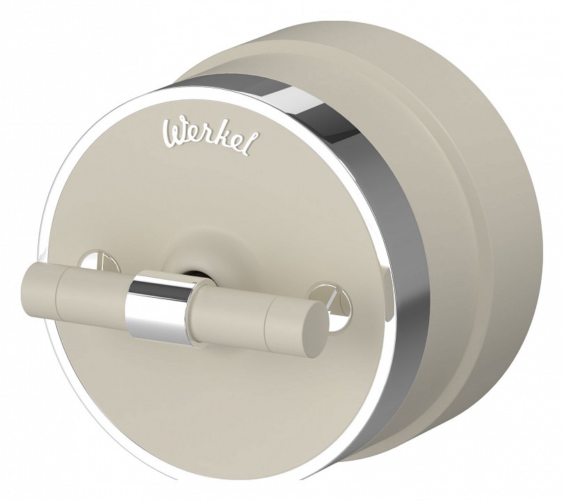 Выключатель одноклавишный с корпусом werkel vintage (слоновая кость матовый/хром) w5812055