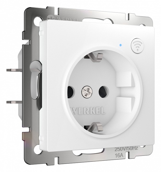 Розетка с заземлением и со шторками, Без рамки с wi-fi werkel белый w1171601
