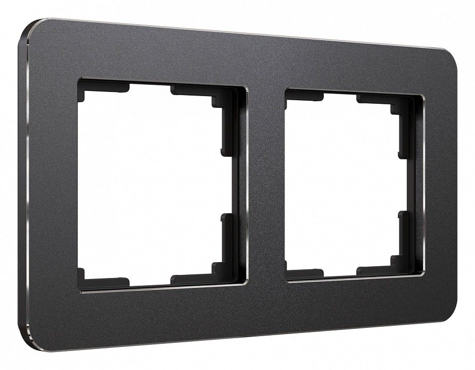 Рамка на 2 поста werkel platinum (черный алюминий) w0022608