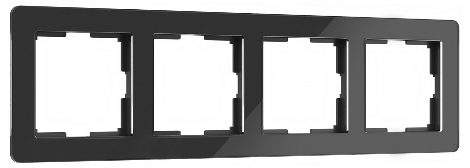 Рамка на 4 поста werkel acrylic (черный) w0042708