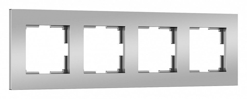 Рамка на 4 поста werkel slab (серебро софт) w0042965
