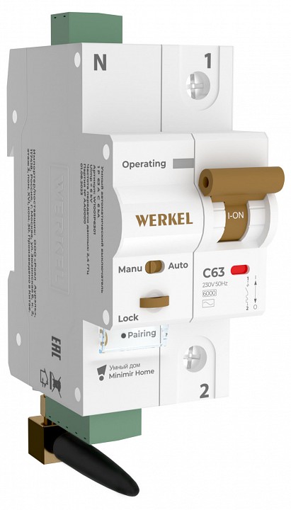 Автоматический выключатель 1p с wi-fi werkel  w1001p6301