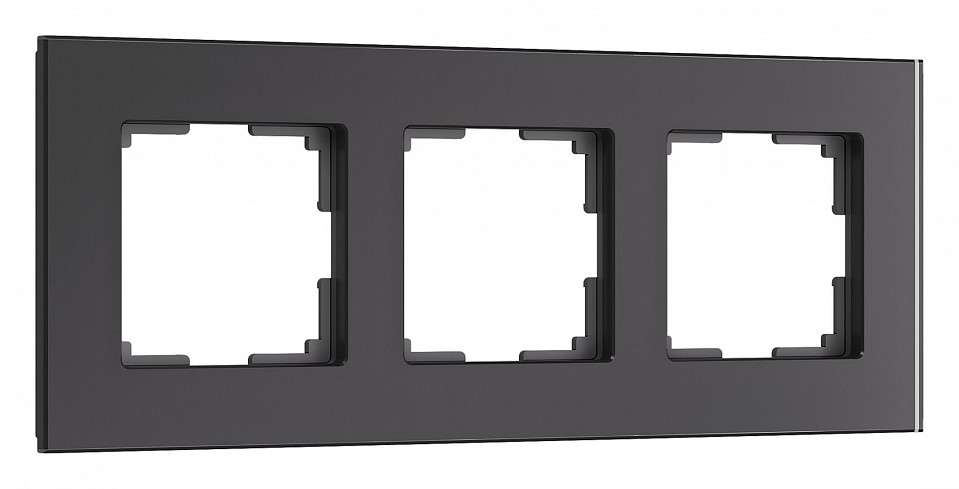 Рамка на 3 поста werkel senso (черный, Стекло soft-touch) w0033108