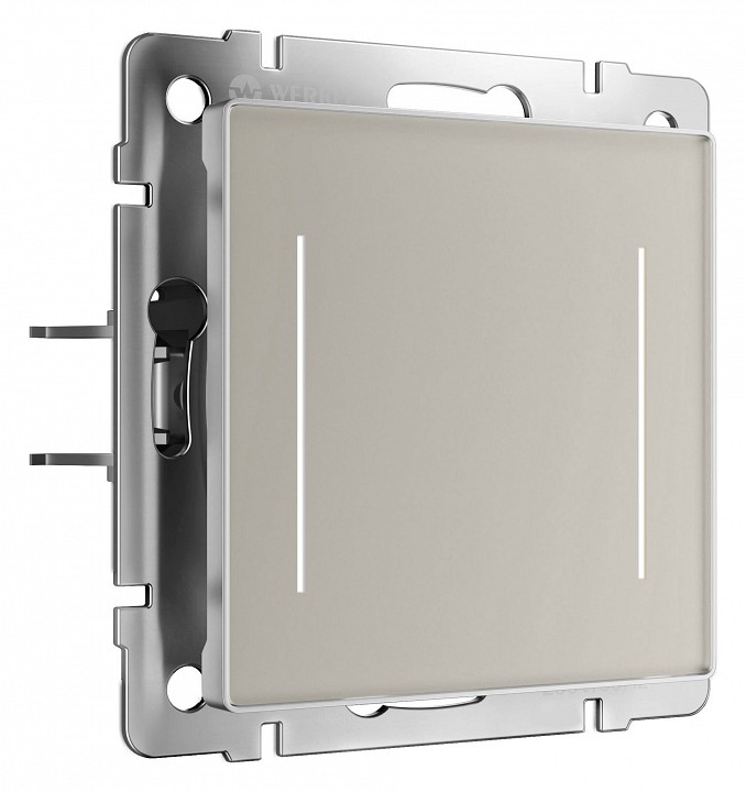 Выключатель двухклавишный с подсветкой без рамки werkel дымчатый w4522014