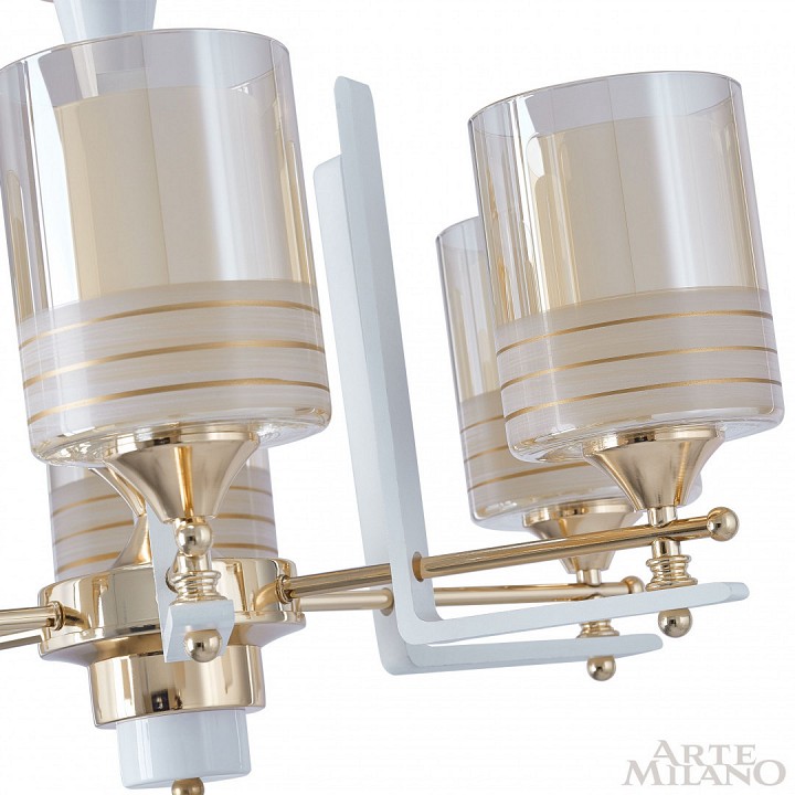Подвесная люстра arte milano florentia-6087 306087/8 wh/gd