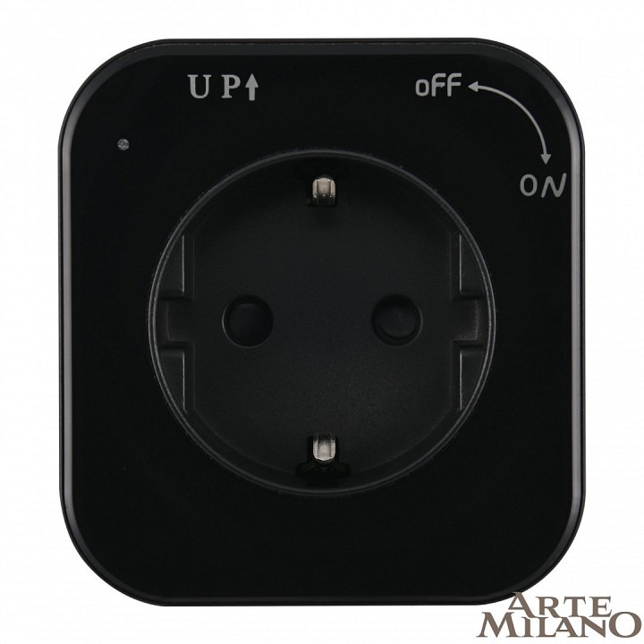Розетка с заземлением на треке arte milano am-track-sockets 380022ts/es black