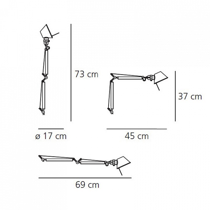 Основание для настольной лампы artemide tolomeo micro  9вт k a010300