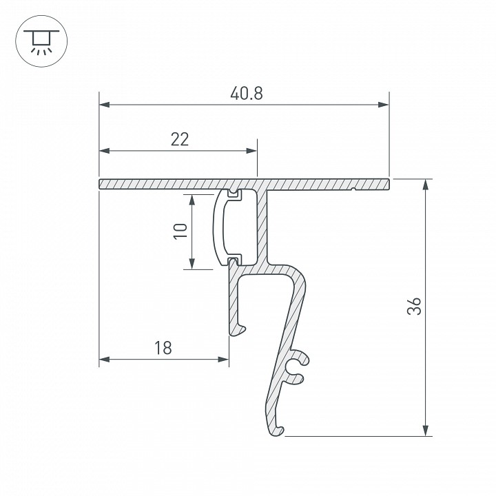 Профиль для контурной подсветки натяжного потолка arlight stretch 040703