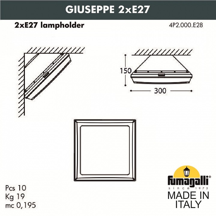 Накладной светильник fumagalli guizeppe 4p2.000.000.byf1r