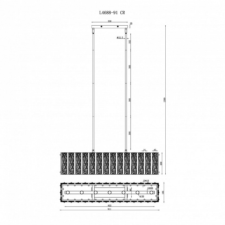 Светильник на штанге ilamp panorama l4688-91 cr