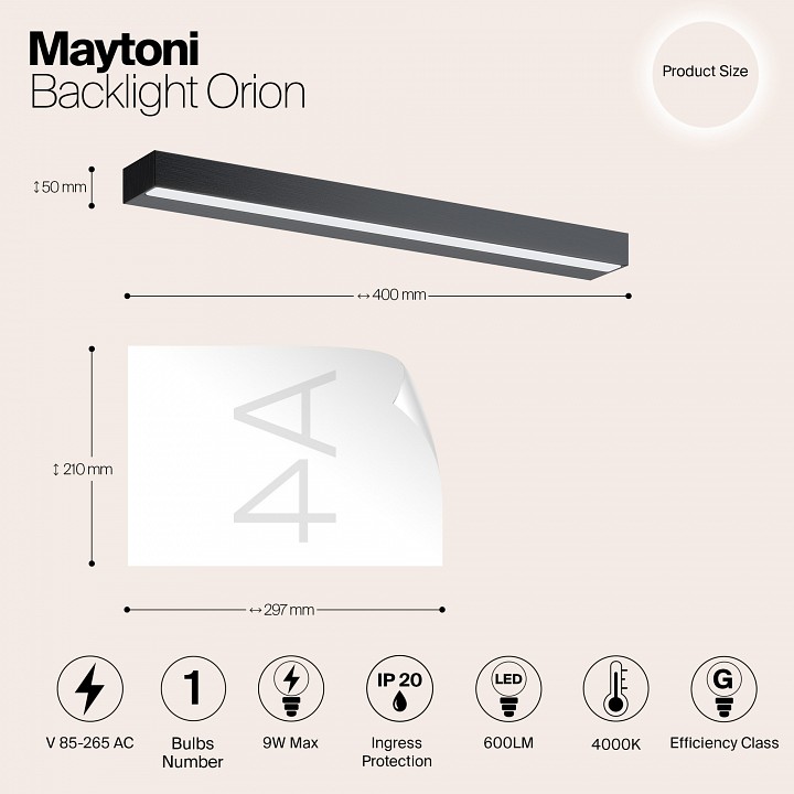 Подсветка для зеркала maytoni orion mir011wl-l9b4k