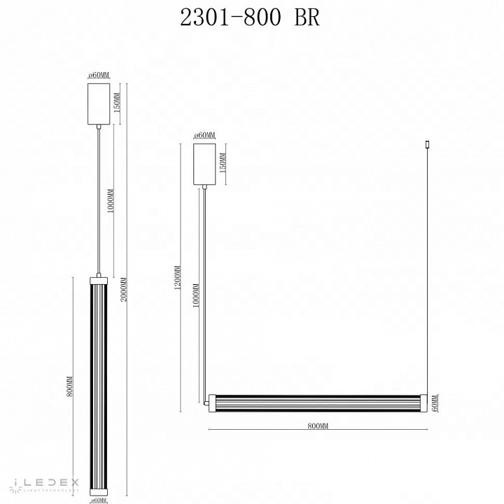 Подвесной светильник iledex rocks 2301-800 br