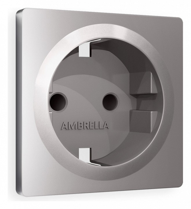 Накладка для розетки с заземлением и со шторками ambrella volt quant ap5070