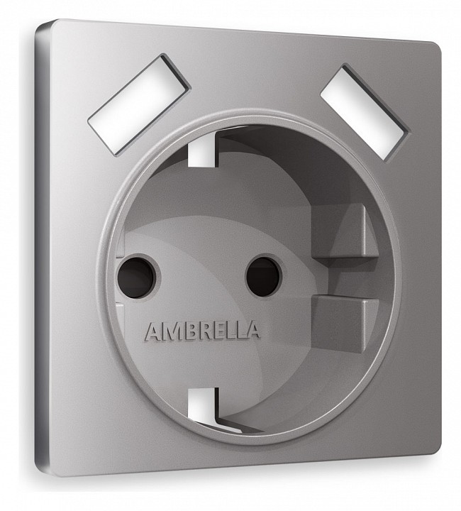 Накладка для розетки с заземлением и со шторками и 2хusb type a ambrella volt quant ap5090