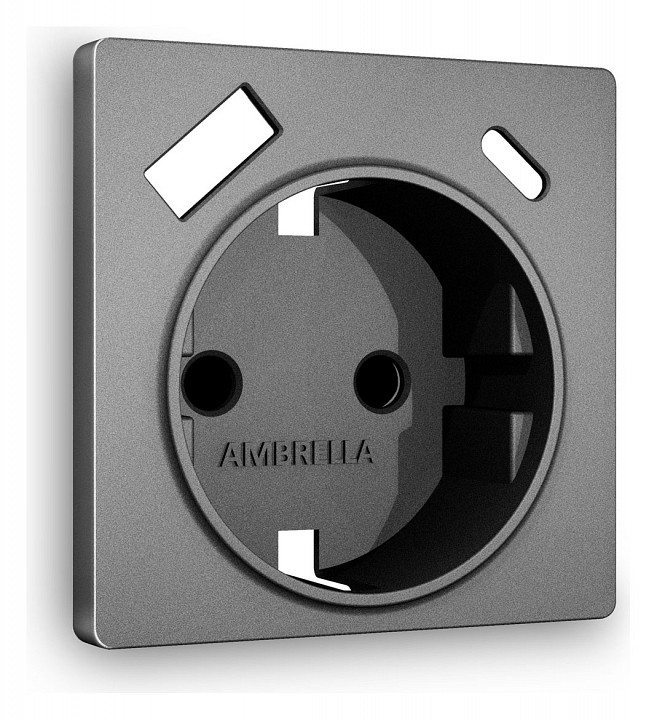 Накладка для розетки с заземлением и со шторками и 2хusb type a и c ambrella volt quant ap6600