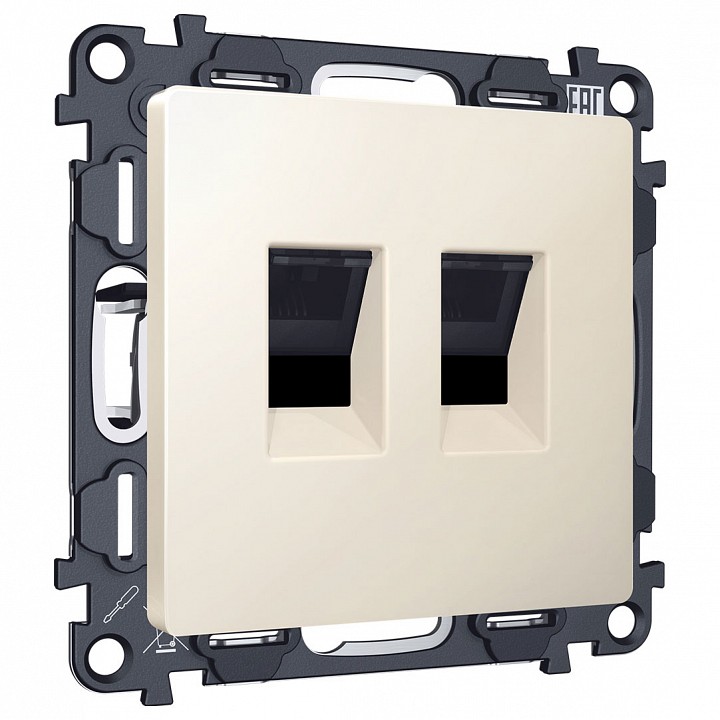 Розетка двойная ethernet rj-45 без рамки ambrella volt ma ma332110