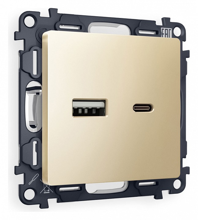 Розетка 2хusb type a и c без рамки ambrella volt quant ma611010