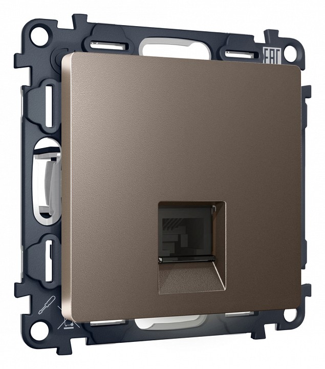 Розетка ethernet rj-45 и со шторками, Без рамки ambrella volt quant ma642010