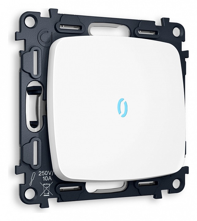 Выключатель одноклавишный с подсветкой без рамки ambrella volt quant mo122020