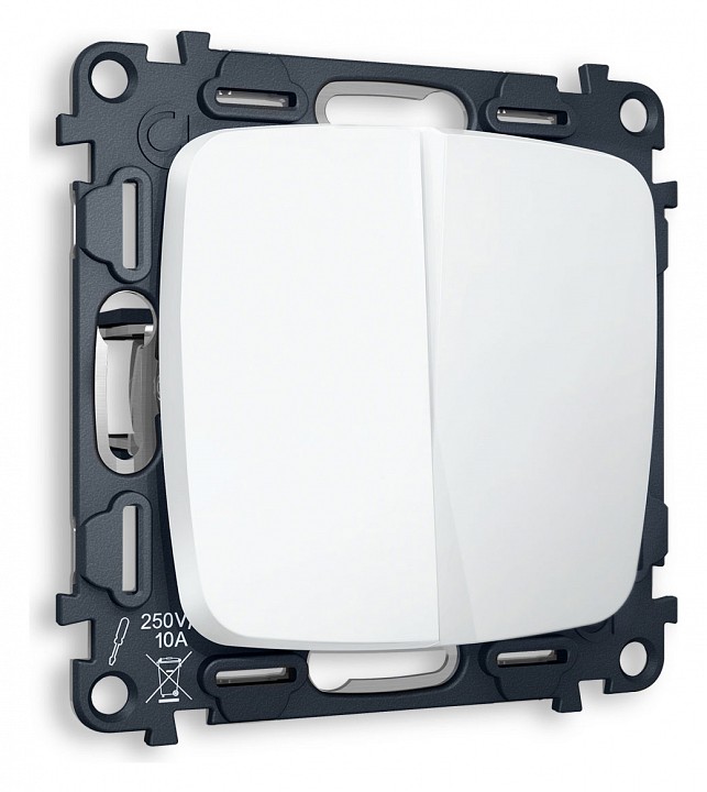 Выключатель двухклавишный без рамки ambrella volt quant mo123010