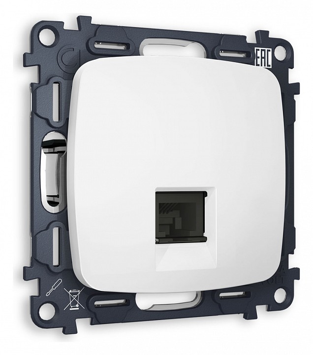 Розетка ethernet rj-45 и со шторками, Без рамки ambrella volt quant mo132010