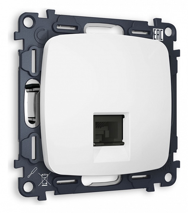 Розетка телефонная rj-11 со штрокой, Без рамки ambrella volt quant mo132030