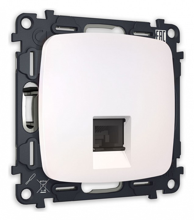 Розетка ethernet rj-45 и со шторками, Без рамки ambrella volt quant mo212010