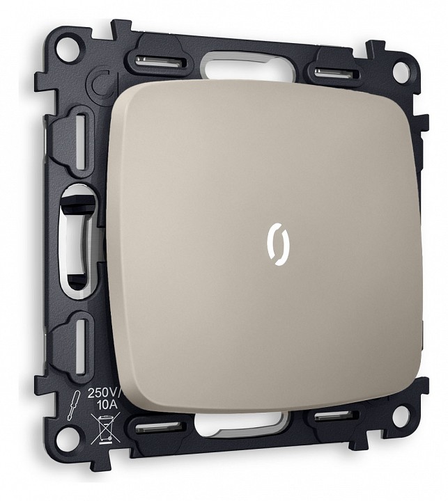 Выключатель проходной одноклавишный с подсветкой без рамки ambrella volt quant mo362035