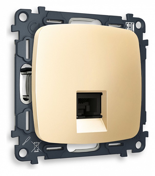 Розетка телефонная rj-11 со штрокой, Без рамки ambrella volt quant mo612030