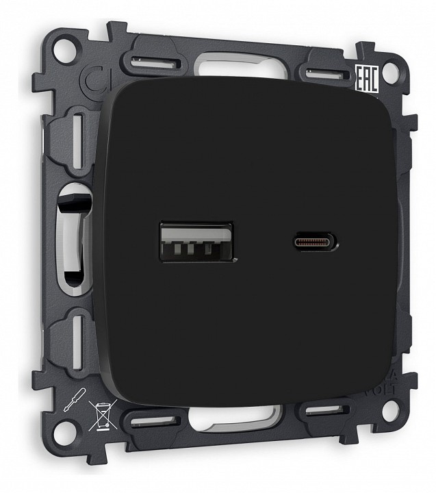 Розетка 2хusb type a и c без рамки ambrella volt quant mo811010