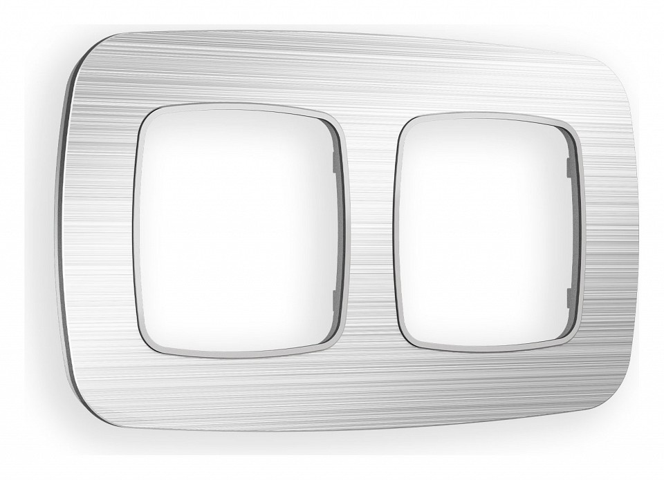 Рамка на 2 поста ambrella volt radian металл of580102