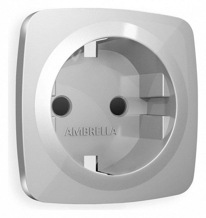 Накладка для розетки с заземлением и со шторками ambrella volt quant op4070