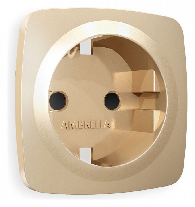 Накладка для розетки с заземлением и со шторками ambrella volt quant op6070