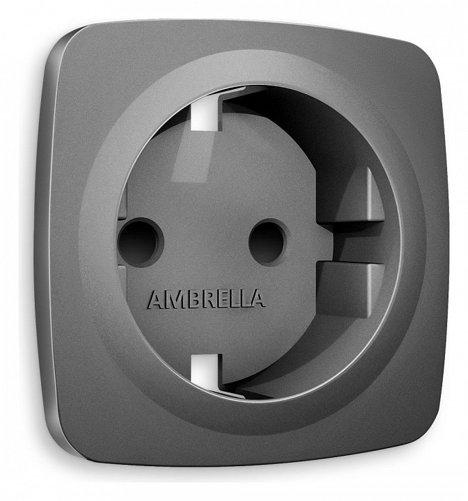 Накладка для розетки с заземлением и со шторками ambrella volt quant op6570