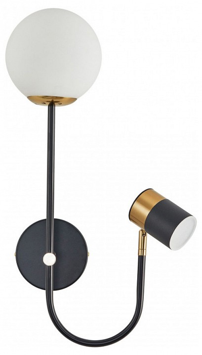 Бра с подсветкой arte milano ferrara-71040 274802/1+1b bk/gd