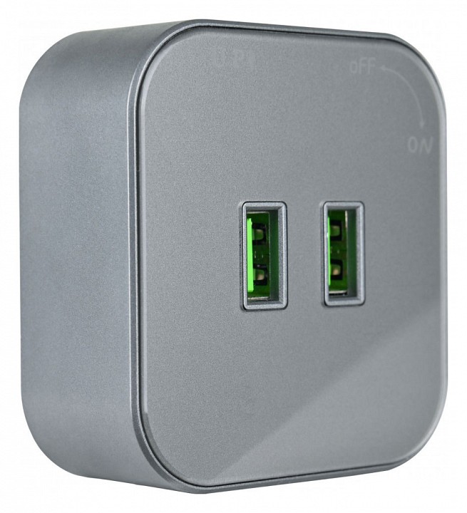 Розетка 2xusb на треке arte milano am-track-sockets 380022ts/usbx2 grey
