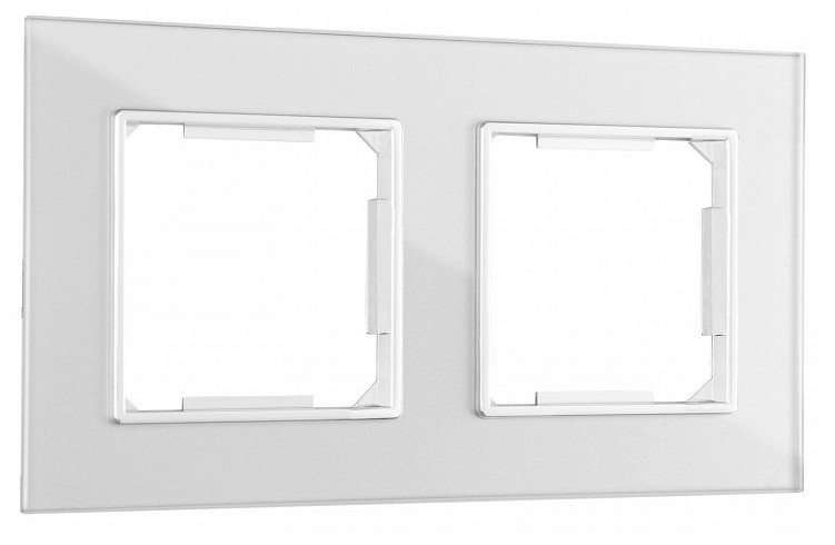 Рамка на 2 поста arte milano am-503.02 503.02-2.silver