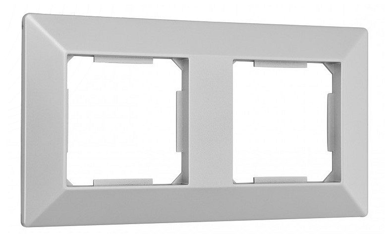 Рамка на 2 поста arte milano am-503.03 503.03-2.silver