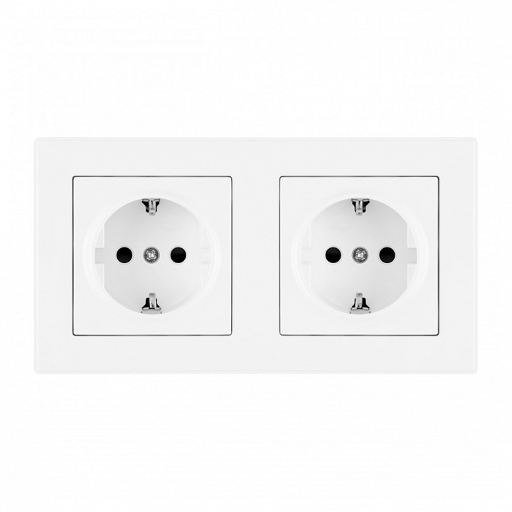 Розетка с заземлением и со шторкой arte milano set06-2 set06-2-40-1x2 white