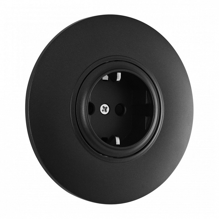 Розетка с заземлением и со шторкой arte milano set08-1 set08-1-40-1 black