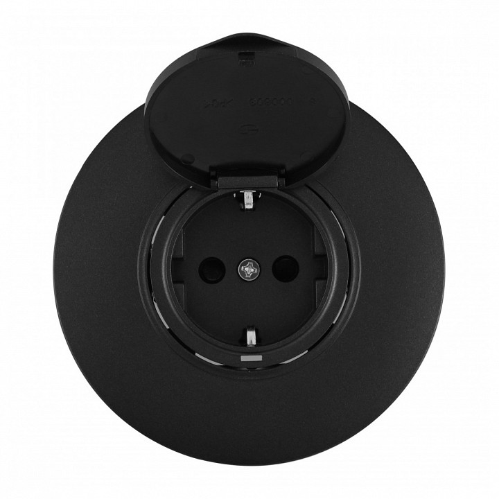 Розетка с заземлением и шторкой, С крышкой arte milano set08-1 set08-1-41-1 black