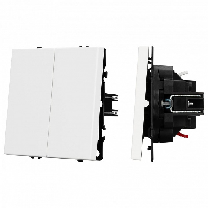 Выключатель проходной двухклавишный без рамки arlight swt 054242