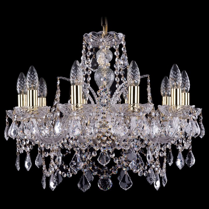 Подвесная люстра bohemia ivele crystal 1411 1411/10/195/g/leafs