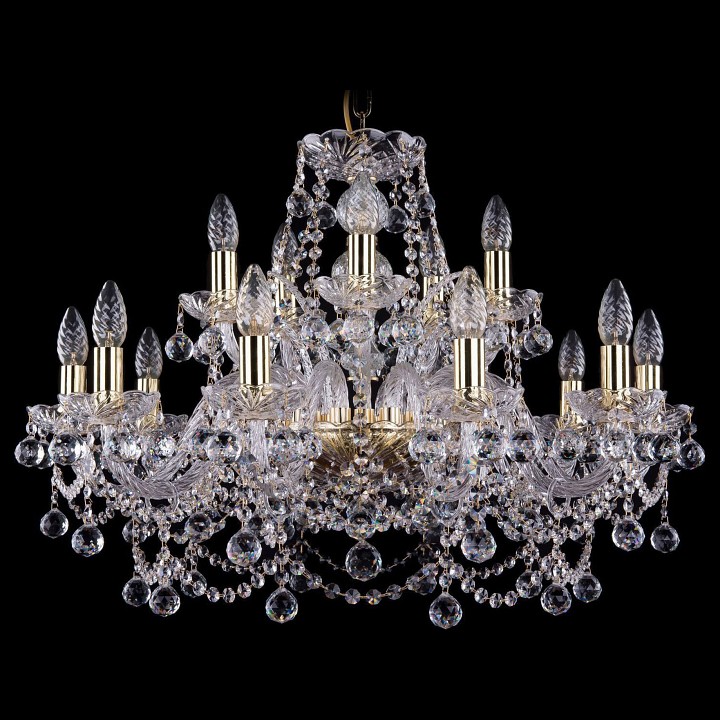 Подвесная люстра bohemia ivele crystal 1411 1411/10+5/240/g/balls