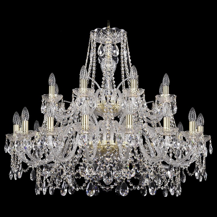 Подвесная люстра bohemia ivele crystal 1411 1411/16+8/360/2d/g